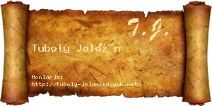 Tuboly Jolán névjegykártya