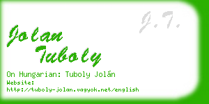 jolan tuboly business card