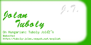 jolan tuboly business card